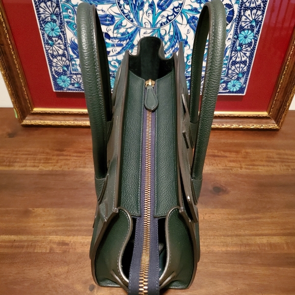 Celine Micro Luggage Handbag Dark Green Authentic - Picture 3 of 16